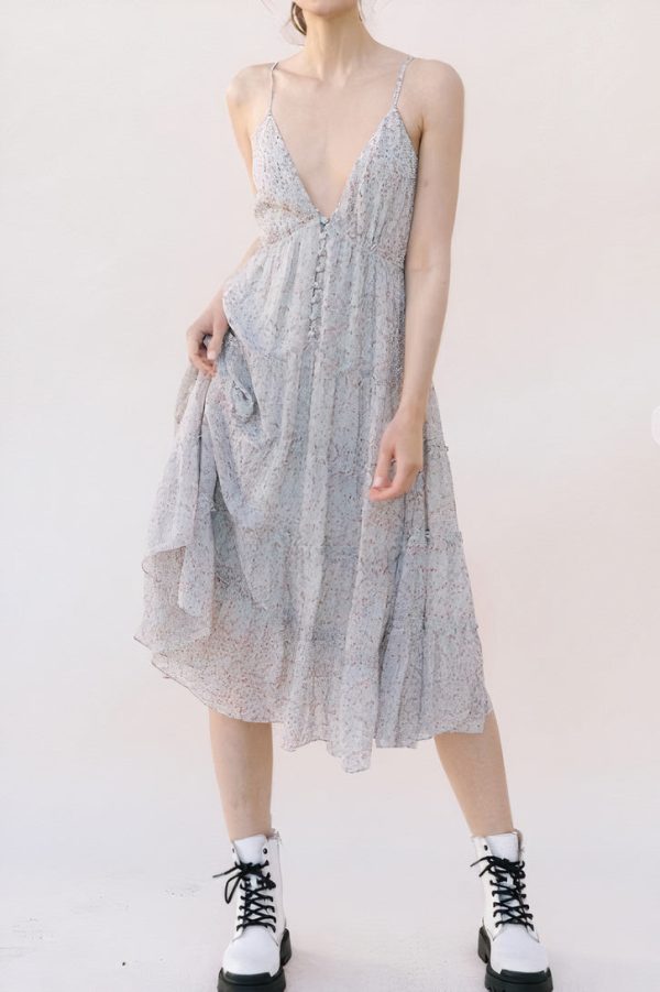 DITSY FLORAL FLOWY MIDI DRESS