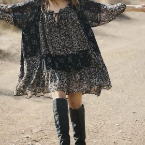 CREPE FLORAL DRESS