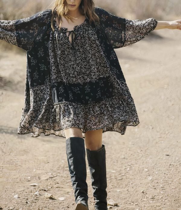 CREPE FLORAL DRESS